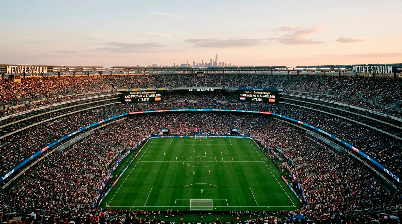 MetLife Stadium v East Rutherford s kapacitou přes 82 000 diváků pro finále mistrovství světa 2026